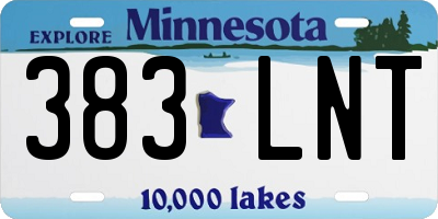 MN license plate 383LNT