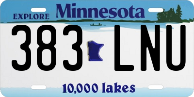 MN license plate 383LNU