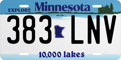 MN license plate 383LNV