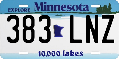 MN license plate 383LNZ