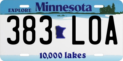 MN license plate 383LOA