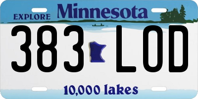 MN license plate 383LOD