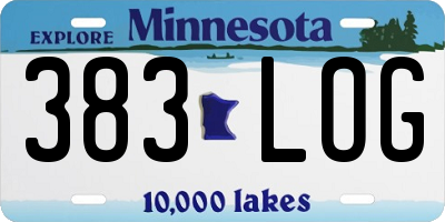 MN license plate 383LOG