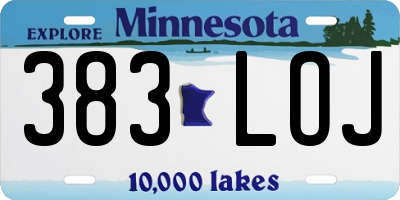 MN license plate 383LOJ