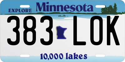 MN license plate 383LOK