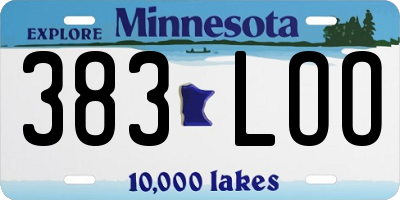 MN license plate 383LOO
