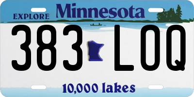 MN license plate 383LOQ