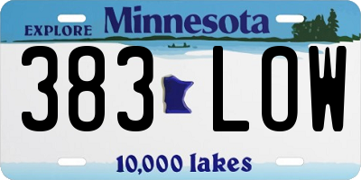 MN license plate 383LOW