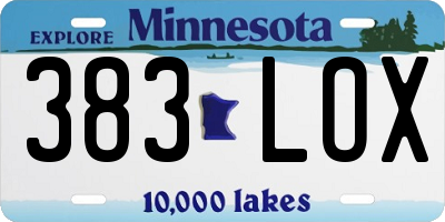 MN license plate 383LOX