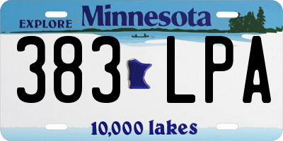MN license plate 383LPA