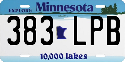 MN license plate 383LPB