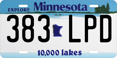 MN license plate 383LPD