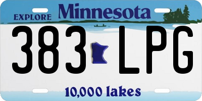 MN license plate 383LPG