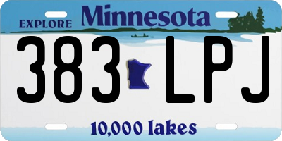 MN license plate 383LPJ