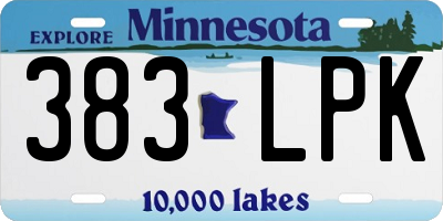 MN license plate 383LPK
