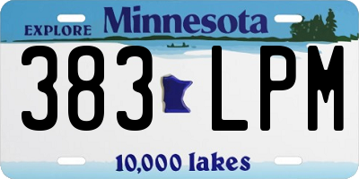 MN license plate 383LPM