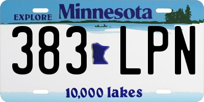 MN license plate 383LPN