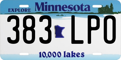 MN license plate 383LPO