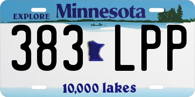 MN license plate 383LPP