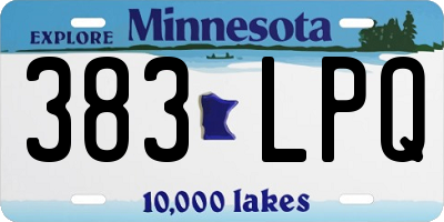 MN license plate 383LPQ