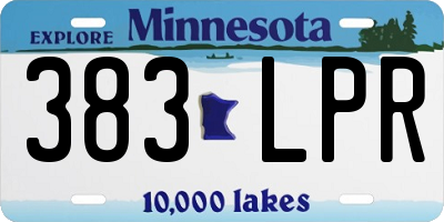 MN license plate 383LPR