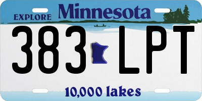 MN license plate 383LPT