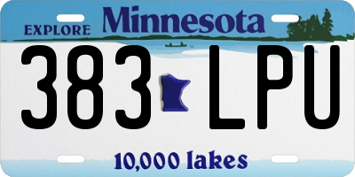 MN license plate 383LPU