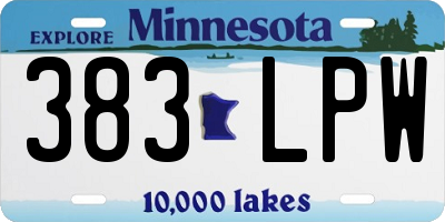 MN license plate 383LPW