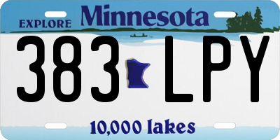 MN license plate 383LPY
