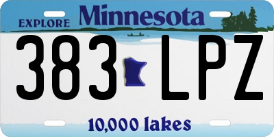 MN license plate 383LPZ