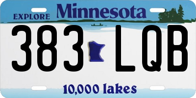 MN license plate 383LQB