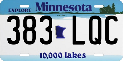 MN license plate 383LQC