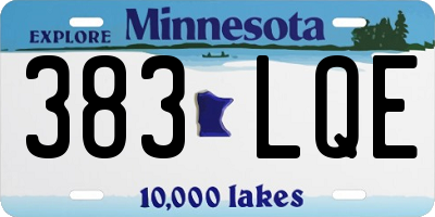 MN license plate 383LQE