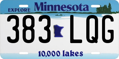 MN license plate 383LQG