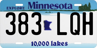 MN license plate 383LQH