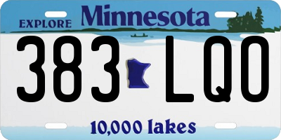 MN license plate 383LQO