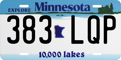MN license plate 383LQP