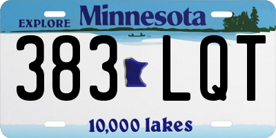 MN license plate 383LQT
