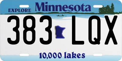 MN license plate 383LQX