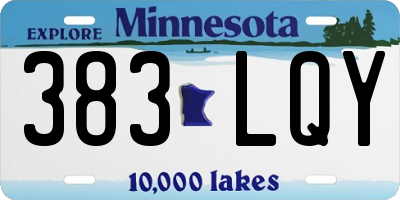 MN license plate 383LQY