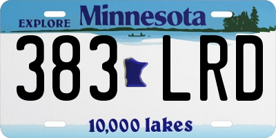 MN license plate 383LRD