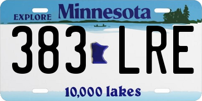 MN license plate 383LRE