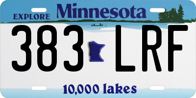MN license plate 383LRF