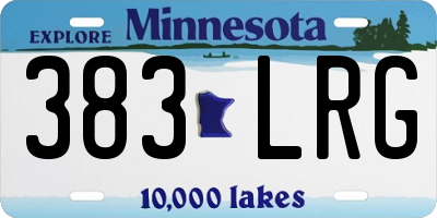 MN license plate 383LRG