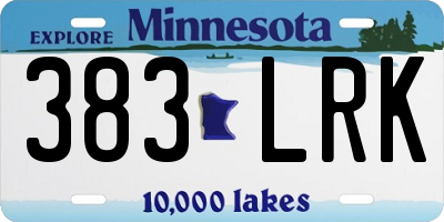 MN license plate 383LRK