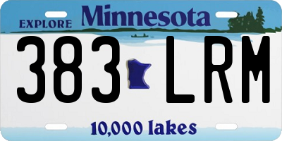 MN license plate 383LRM