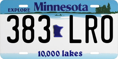 MN license plate 383LRO
