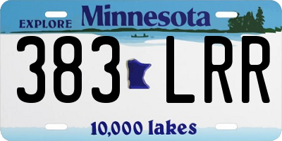 MN license plate 383LRR