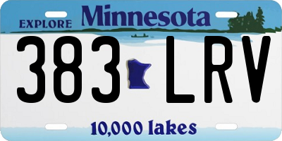MN license plate 383LRV
