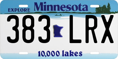 MN license plate 383LRX